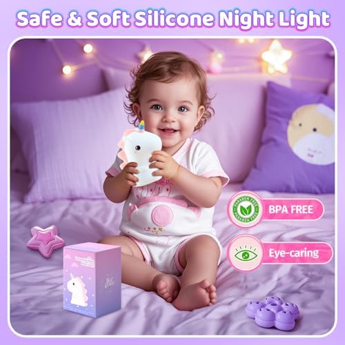 Unicorn Toys Night Light, 16 Colors Night Light Kids, Silicone Gilrs Toys