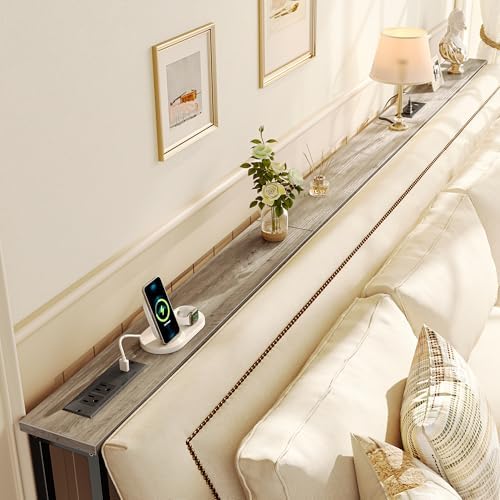 SUPERJARE 102 Inch Sofa Table with 2 Power Outlets and USB-C Ports