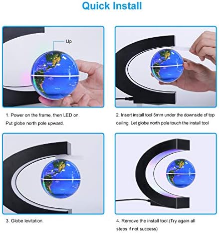 Magnetic Levitating Globe with LED Light, Cool Tech Gift for Men Father