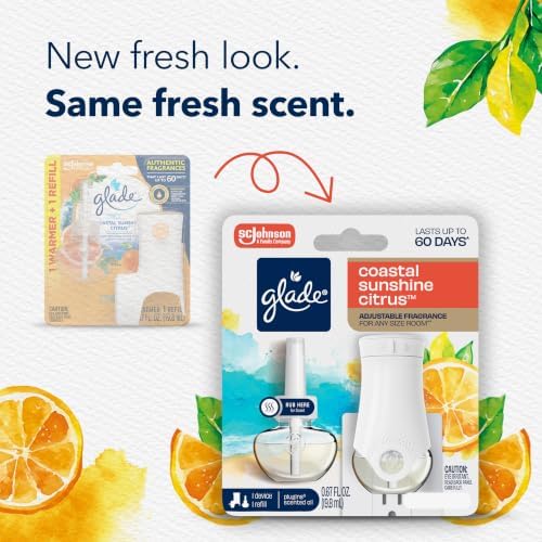 Glade PlugIns Air Freshener Refills, Coastal Sunshine Citrus, 5 Count
