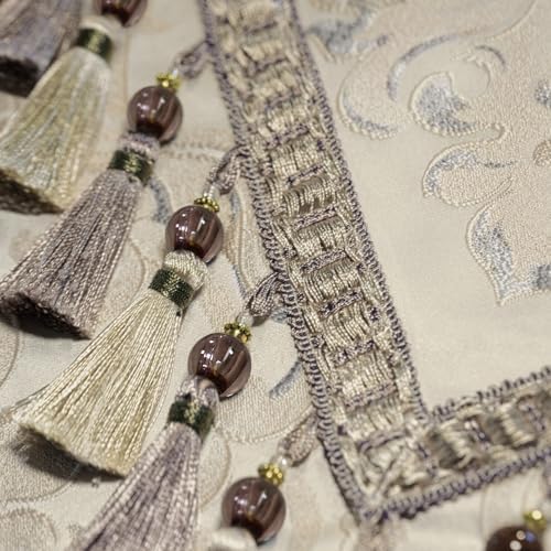 Loom and Mill Luxury Jacquard Table Runner 90 Inches Long, Light Apricot