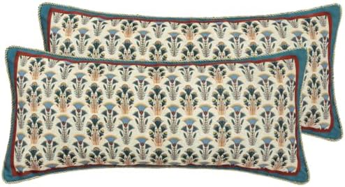 patdrea French Vintage Lumbar Throw Pillow Cover,12"x28",Set of 2