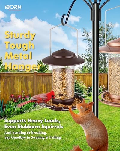 iBorn Hanging Bird Feeder Metal Chew Resistant, Bronze,1.32 LB
