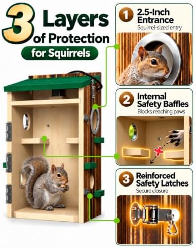 KinetCam Smart Squirrel Box with Camera,Separate Camera Bay,Solar-Powered
