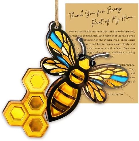 Bumble Bee Gifts for Women, Bee Window Hanging Ornament with Story Card