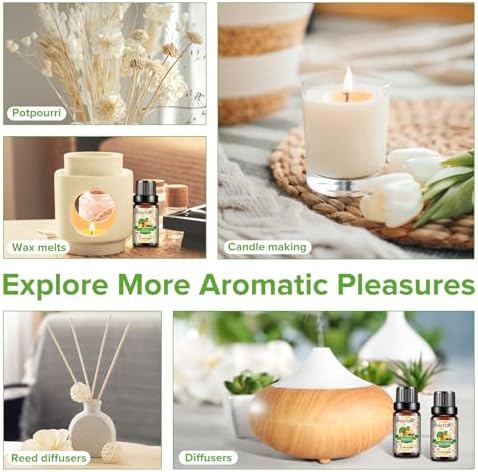 PHATOIL Coconut & Vanilla Fragrance Oils Set, 10 Pcs Aromatherapy Oils Set, for Diffusers, Home Care, DIY Soap Candle Making Scents, Fragrance, Aromatherapy, Humidifiers, for Friend (10ml)