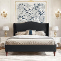 koorlian Full Size Upholstered Bed Frame with 51" Tall Headboard, Black