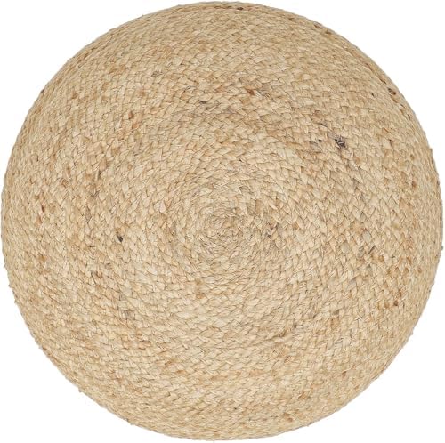 · REDEARTH · Jute Circular Pouf Ottoman Foot Stool - Jute Natural, Set of 2