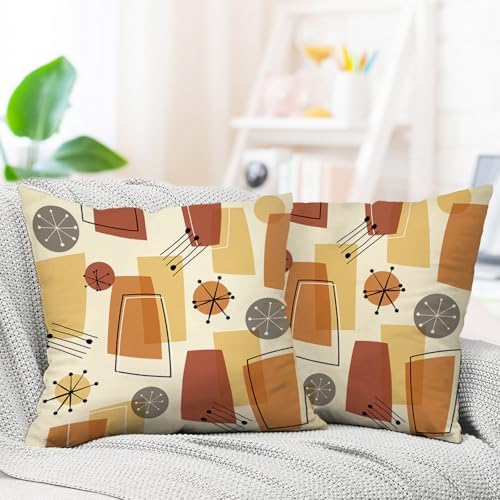 Abstract Geometric Decorative Throw Pillow Covers 18 x 18 Set of 2