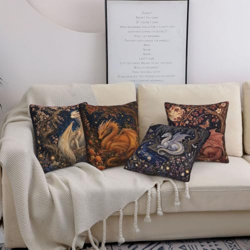 Dragon Decorative Throw Pillow Covers 18x18 Inch Set of 4
