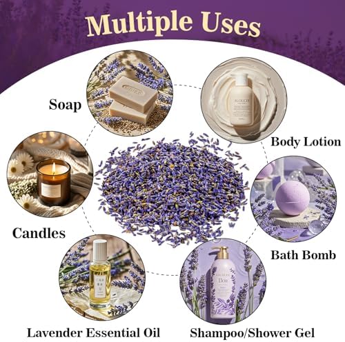 Sukh 7oz Dried Lavender Flowers - Make Sachets for Drawers and Closets