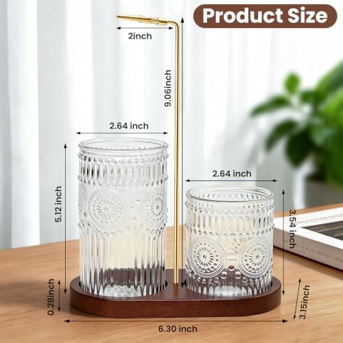 2 in 1 Incense Holder for Sticks, Vintage Glass Incense Burner