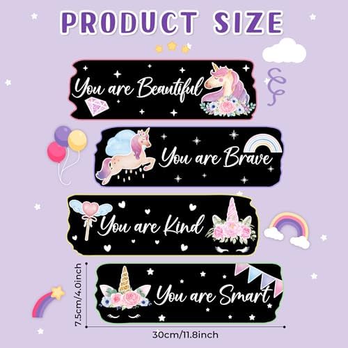 Glow in The Dark Stars Unicorn Wall Decals, Glowing Motivational Wall Art Inspirational Sticker, Peel and Stick Ceiling Decal for Girl's Room