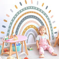 Large Cute Rainbow Wall Decals, Boho Sun Peel and Stick Fabric Nursery Wall Decor, Removable Home Room Wall Decor Murals Stickers for Kids Girls Toddler Bedroom Living Room Playroom