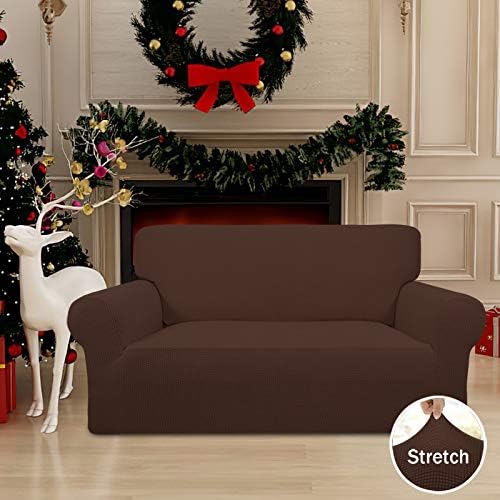Easy-Going Stretch Loveseat Couch Covers Washable Coffee