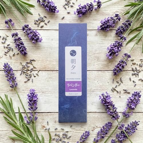Asayu Japan Lavender Incense Sticks, Low Smoke Japanese Incense, 20g