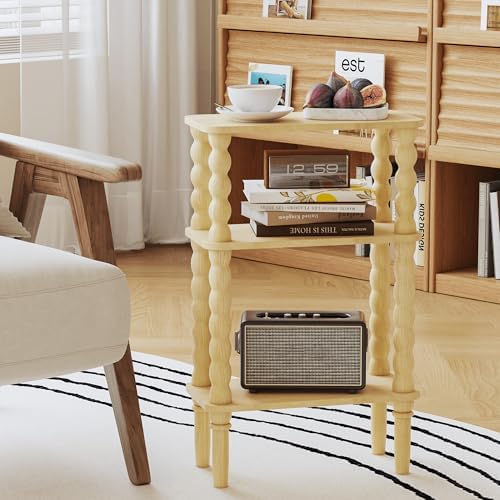 Veegle Narrow Side Table Small End Table for Small Spaces Oak