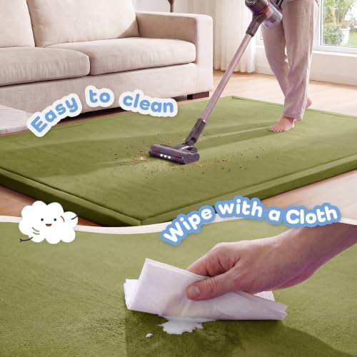 1.3" Thick Baby Play Mat for Floor,59x79 Large Memory Foam Tummy Time Mat