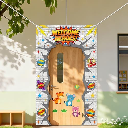 CUTHOLLOW 3Pcs Welcome Heroes Decorations Porch Sign Banner