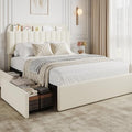 GarveeHome Full Bed Frame, Platform Bed with Storage Headboard & Drawers
