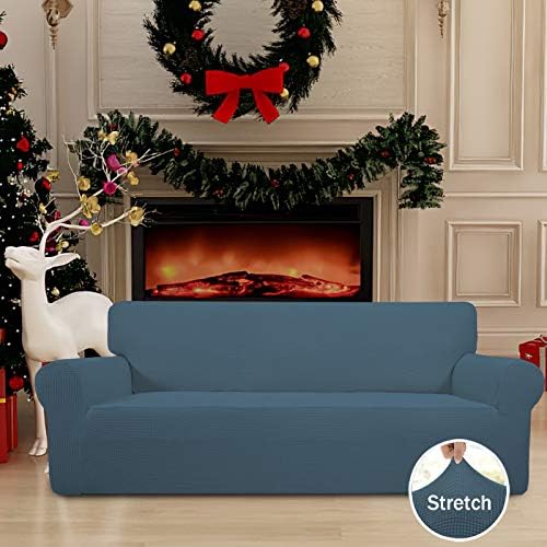 Easy-Going Stretch Couch Covers for Sofa Washable Large Bluestone