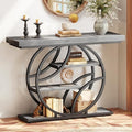 Huuger 41.3 Inch Entryway Table, Console Table with Shelves, Sofa Table
