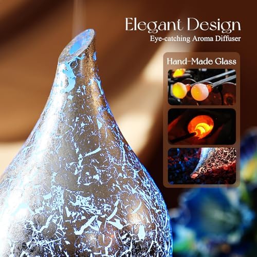 Porseme Essential Oil Diffuser 150ml Handmade Glass Diffuser 6H Runtime