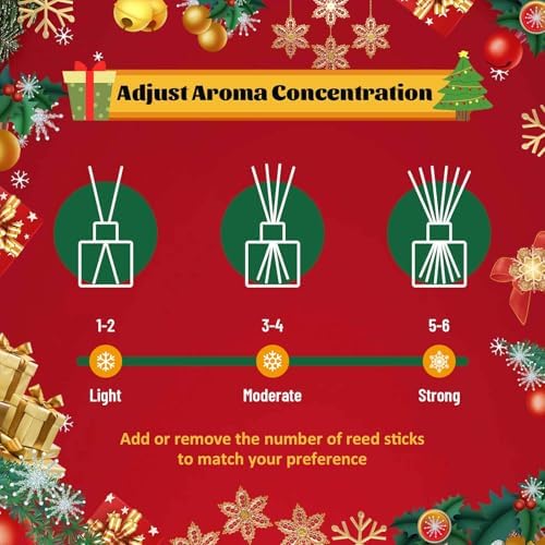 STRN Christmas Reed Diffuser Set, Diffuser with Sticks 2 Pack, 6.8 Fl Oz