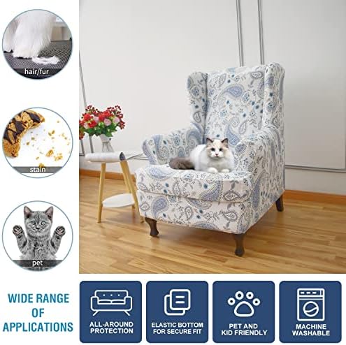 NILUOH Wingback Chair Covers 2-Piece, Armchair Slipcovers for Living Room