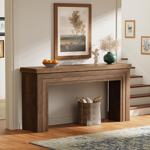 Huuger 63 Inch Entryway Table, Rectangular Console Table for Living Room