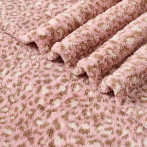 Leopard Cheetah Print Blanket – Pink Soft Plush Fleece Throw for Bed, Sofa & Travel – All Season Cozy Cheetah Pattern Home Decor Throw Blanket, 50″ x 60″