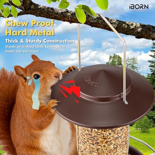 iBorn Hanging Bird Feeder Metal Chew Resistant, Bronze,1.32 LB