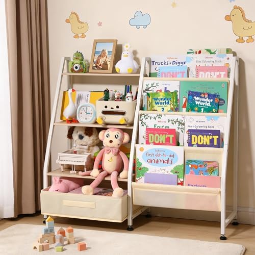 Kids Bookshelf and Toy Storage-Book Shelf for Kids Rooms, Toddler Bookshelf