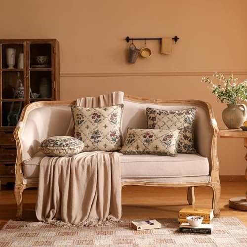 patdrea Designer French Vintage Throw Pillow Cover,12"x20",Set of 2