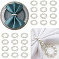 100 Pcs Silver Pearl Napkin Rings, Imitation Pearl, for Wedding Parties