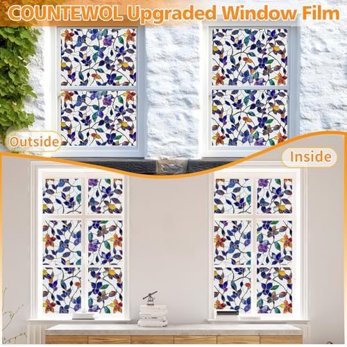 Frosted Privacy Window Film Static Cling Decorative Glass Film35.4x157in