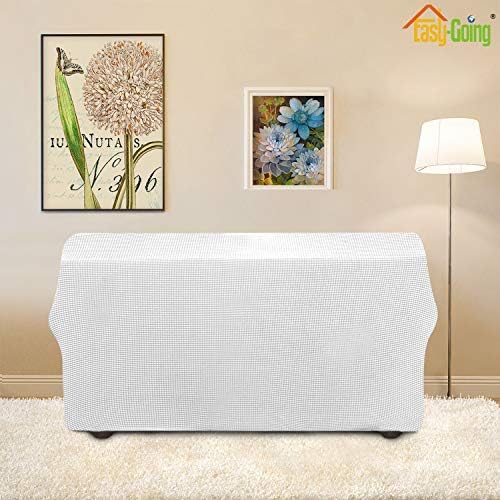 Easy-Going Stretch Loveseat Couch Covers Washable Snow White