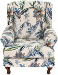 HAOYONG Wing Chair Slipcovers Stretch Wingback Chair Covers Printed 2 Pieces Wingback Armchair Slipcover Elastic Chair Slip Covers Washable Armchair Protector Cover for Living Room and Bedroom