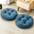 MIDDLE ONE Floor Pillow Set of 2, Memory Foam Cushion 22x22 – Round, Navy
