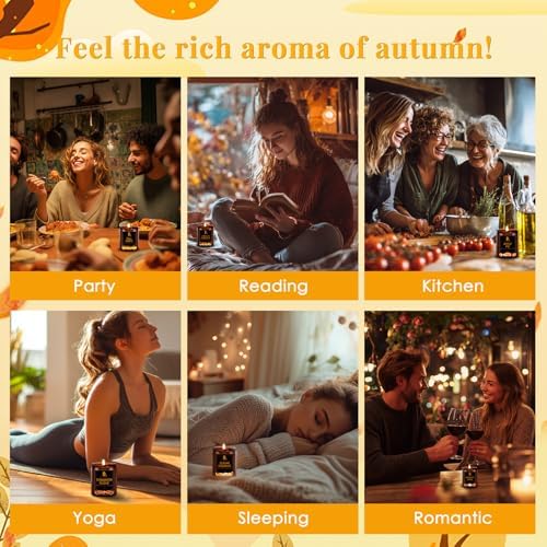 DL DREAMY DEWLA Fall Candles Set for Home Scented, 6 Pack 42oz, Soy Wax