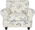 SearchI Stretch Sofa Cover Printed Couch Covers, Floral Pattern 2 Piece Armchair Slipcover with Separate Chair Cushion Cover, Washable Furniture Protector for Living Room(Chair, Butterfly Pattern)