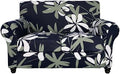 SearchI Stretch Sofa Cover Printed Couch Cover, Floral Pattern 3 Pieces Loveseat Slipcover with 2 Separate Cushion Cover, Washable Furniture Protector for Living Room(Loveseat, Navy Blue)