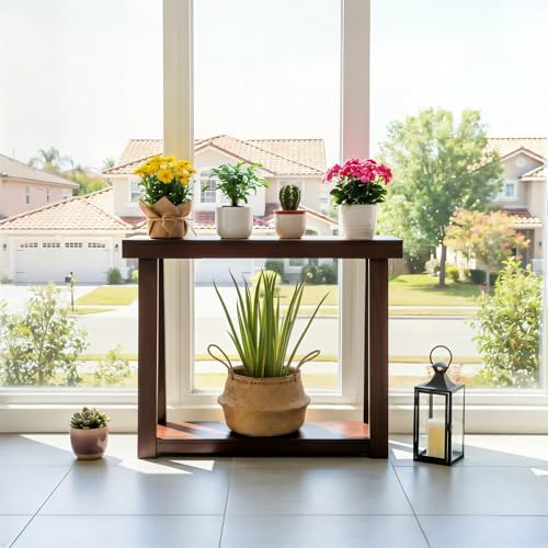 Plank+Beam Classic Console Table, with Shelf, 36 Inch, Walnut