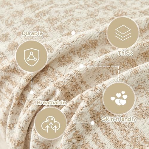 MEETSKY Boho Couch Cover,Geometric Sofa Covers for Dogs,71" x 118",Beige