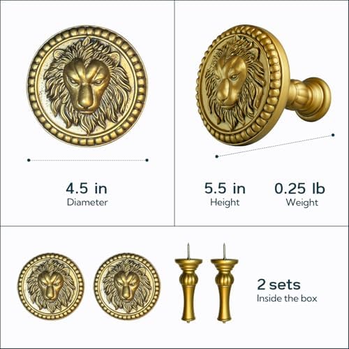 LOPGT Set of 2 Vintage Curtain Holdbacks Wall Mounted with Screws, Gold