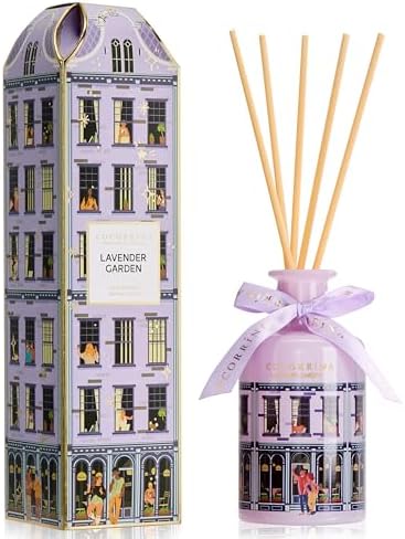 COCORRÍNA Reed Diffuser - Lavender Garden 6.76 fl oz Reed Diffuser with 8 Sticks Home Fragrance Bathroom Shelf Decor (Festive House Collection)