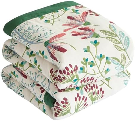 Boho Throw Blanket for Bed 60”x80”, 100% Cotton Blanket for Couch Sofa