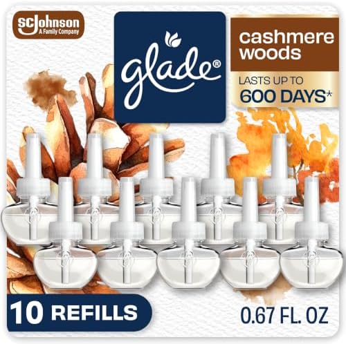 Glade PlugIns Air Freshener Refills, Cashmere Woods, 10 Count