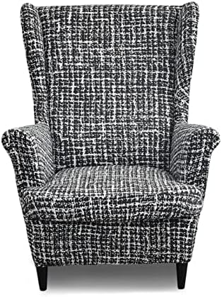 Wing Chair Slipcover, 2-Piece Printed Wingback Chair Cover