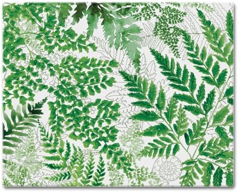 CounterArt Fernery 3mm Tempered Glass Cutting Board 12" x 15"